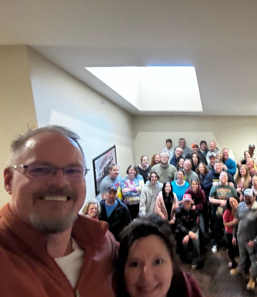 Greg and Sue with a recent Rooted Marriage retreat group